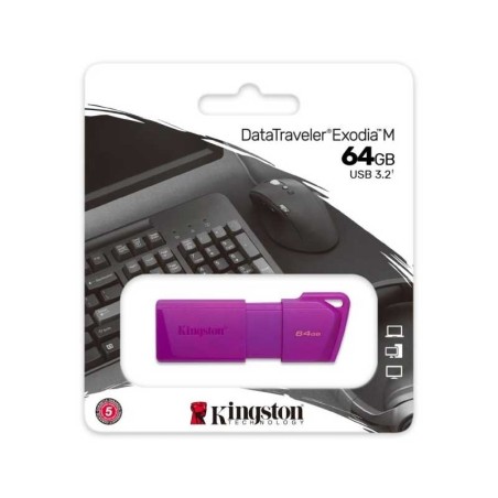 Memoria USB 64GB Morada neón